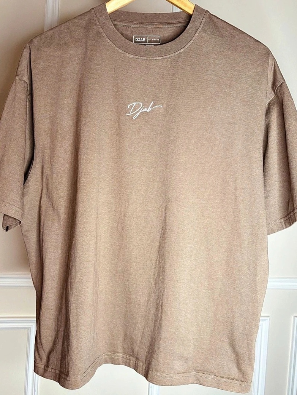 Brown DJAB embroidered Crewneck T-Shirt from La Maison Simons. Like New